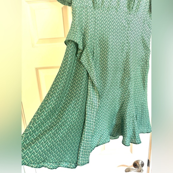 $298 Nanette Lepore Green Silk Dress Fit & Flare size 8-10 NWOT - Picture 7 of 12